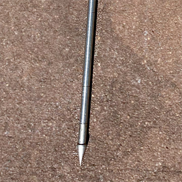 Stainless steel soil moisture seeking probe case hardened tip